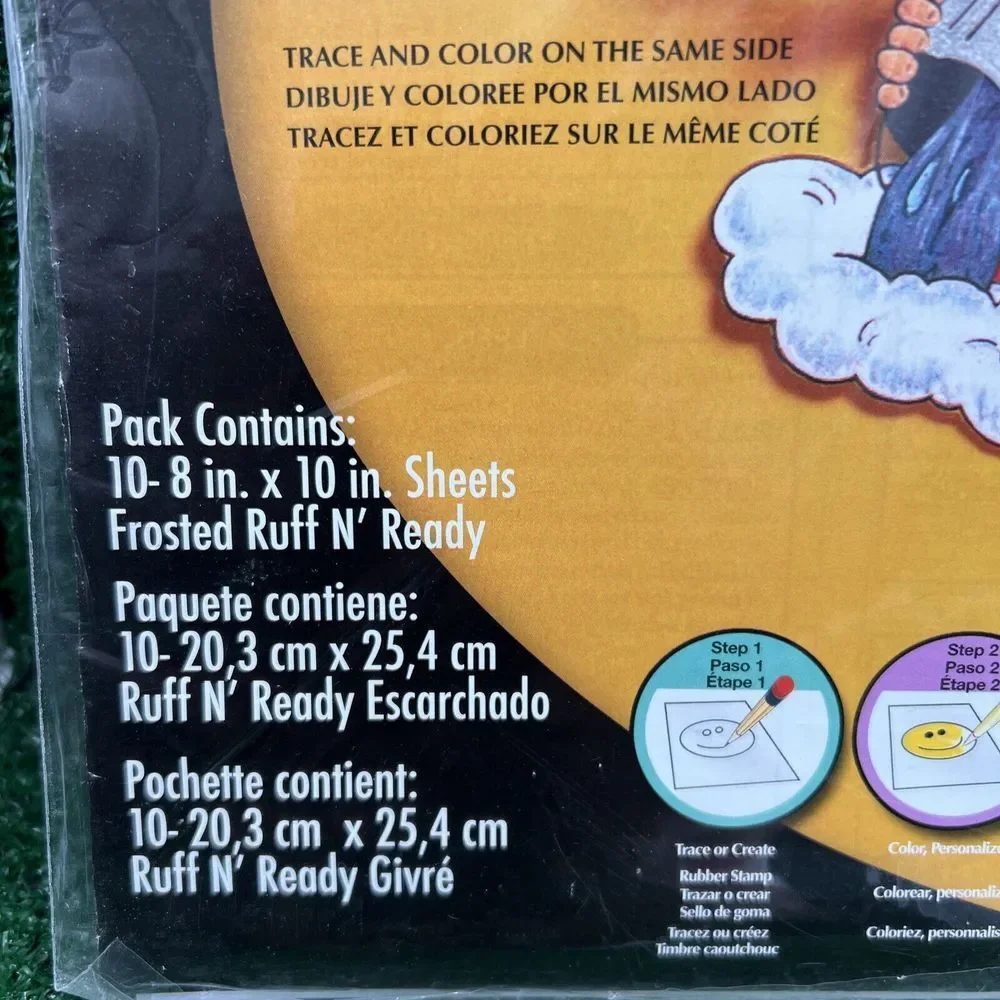 Shrink‎ Dinks Lot Of 3 Frosted Ruff N' Ready Flowers Crystal Clear Plastic